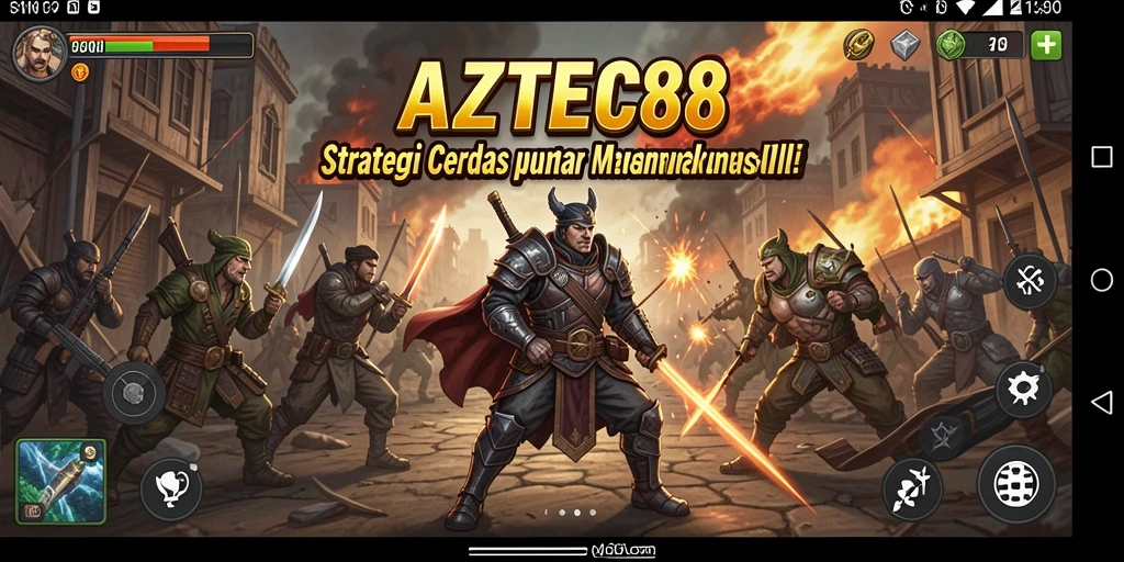Screenshot gameplay AZTEC88 menampilkan aksi strategi mendebarkan.