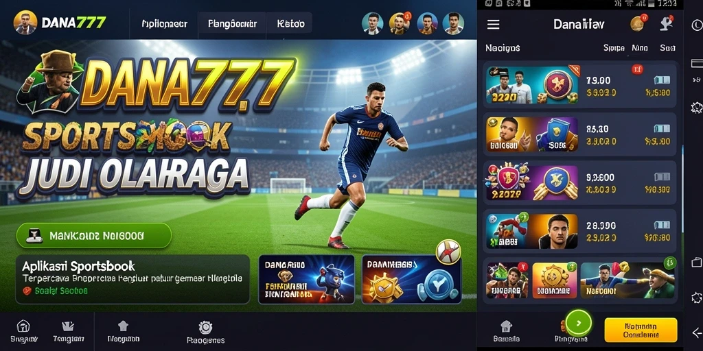 Tampilan gameplay menarik dari aplikasi DANA777 untuk Sportsbook.