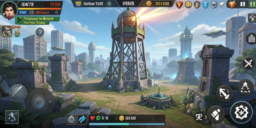 Gameplay menegangkan dengan berbagai strategi menara untuk bertahan.