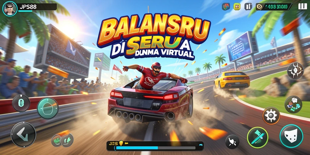 Tampilan gameplay JPS88 yang penuh aksi dan kecepatan.