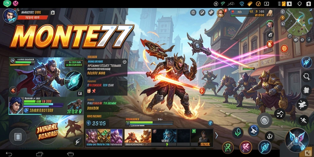 Tampilan screenshot dari aplikasi MONTE77 dengan fitur utilitas yang menarik.