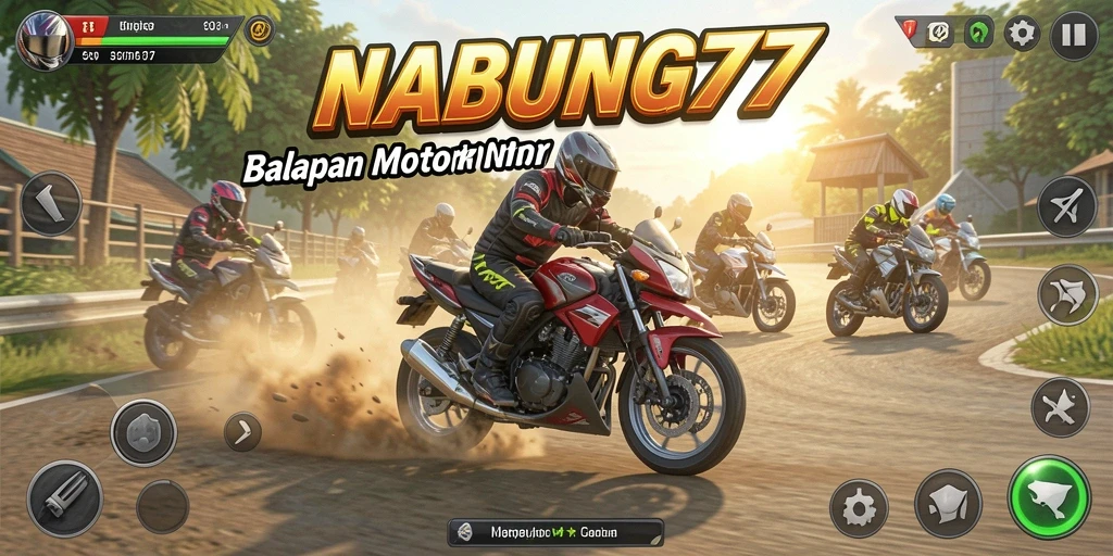 Tangkapan layar utama NABUNG77 menampilkan balapan motor yang mendebarkan.