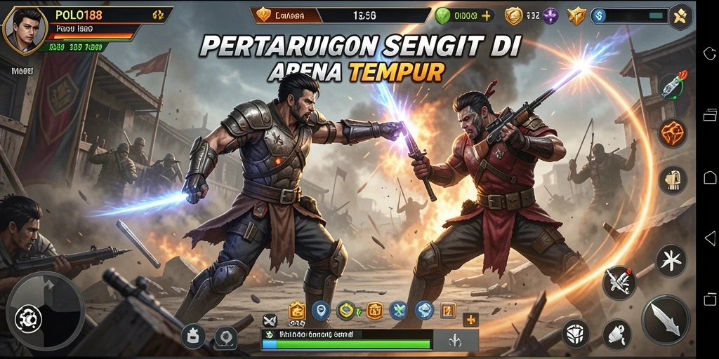 Tampilan gameplay seru dalam pertarungan arena <strong>POLO188</strong> yang penuh aksi.