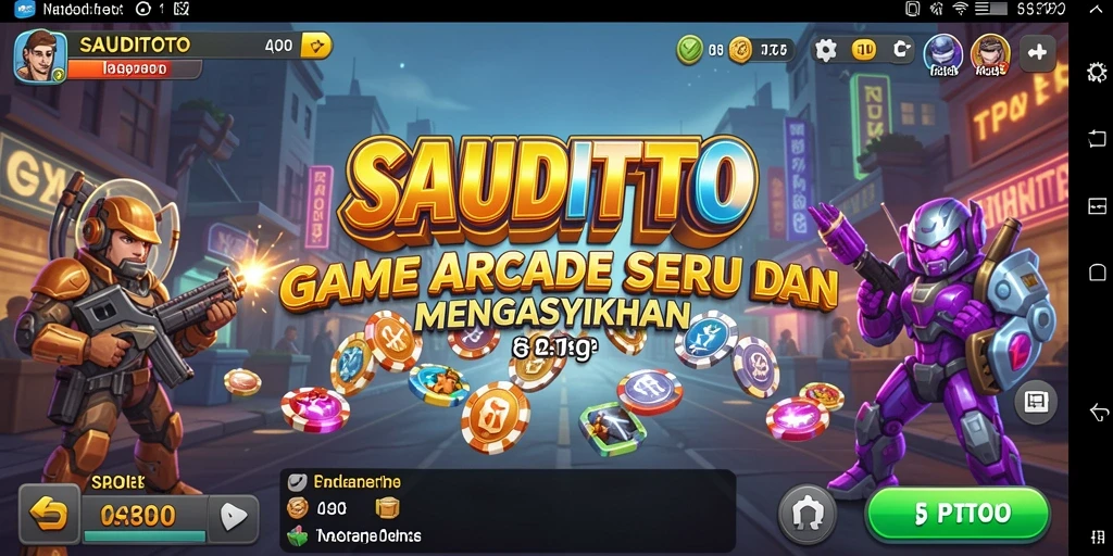 Tampilan gameplay SAUDITOTO yang penuh aksi dan seru.