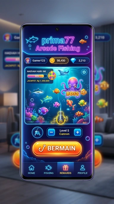 Screenshot tampilan utama aplikasi prima77.